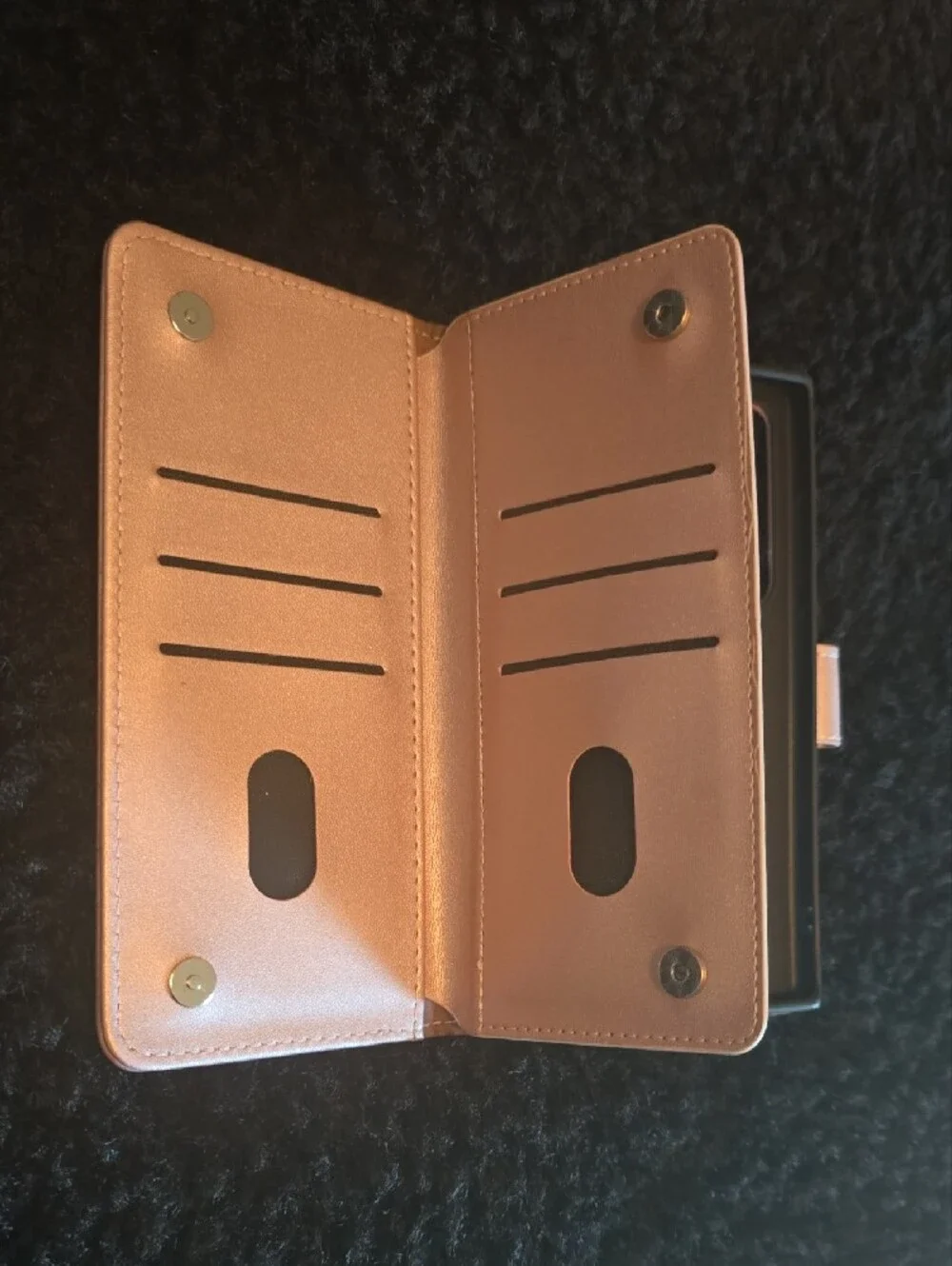 Rose Gold Wallet Phone Case with Magnetic Closure